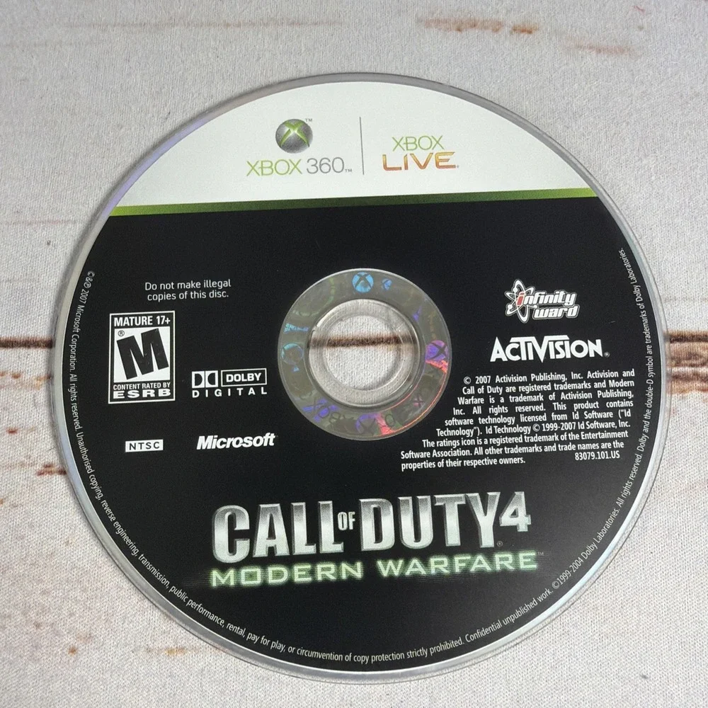 Call of Duty 4 Modern Warfare Xbox 360 Game Disc Only Resurfaced Used